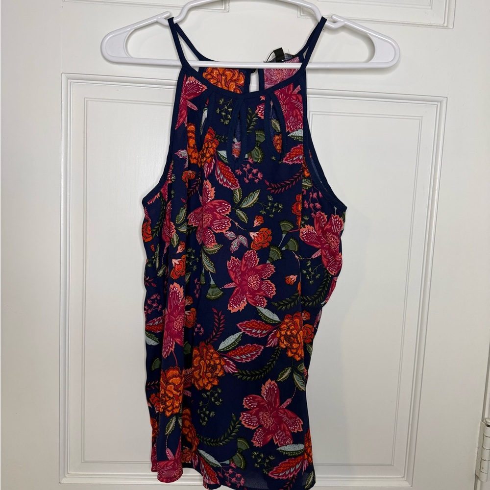Papermoon Floral Camisole - Navy and Pink